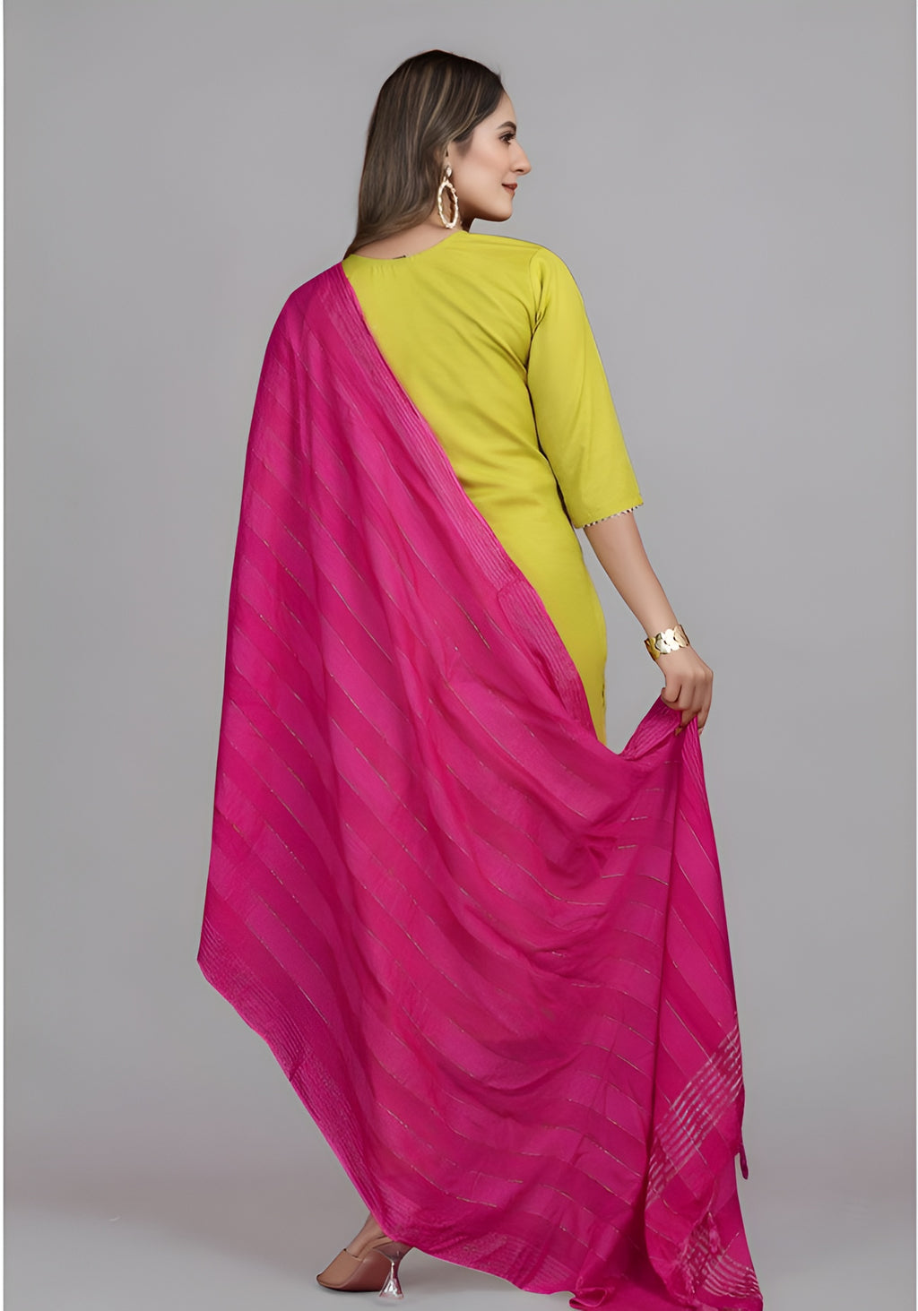 ✨ New Trendy Lemon Yellow Embroidered Kurta Set with Pants & Dupatta ✨