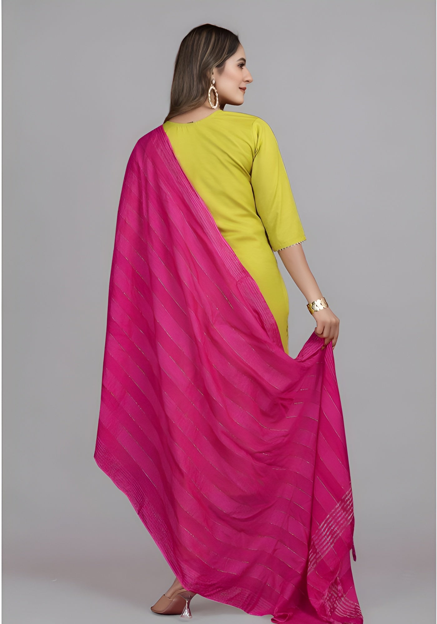 ✨ New Trendy Lemon Yellow Embroidered Kurta Set with Pants & Dupatta ✨