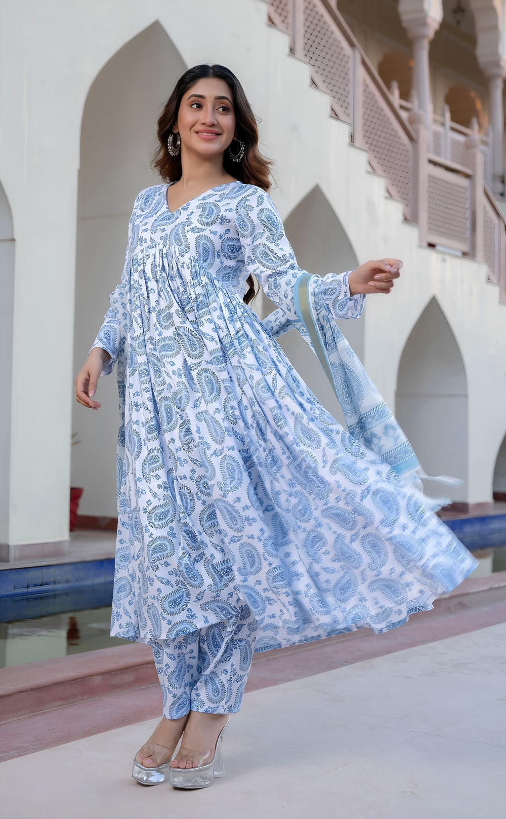 ✨ Trending Blue Anarkali Kurta Set