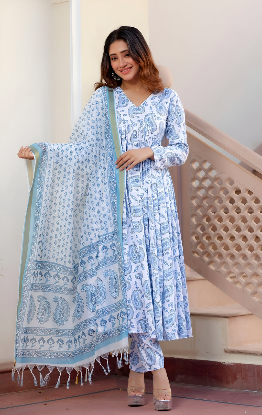 ✨ Trending Blue Anarkali Kurta Set