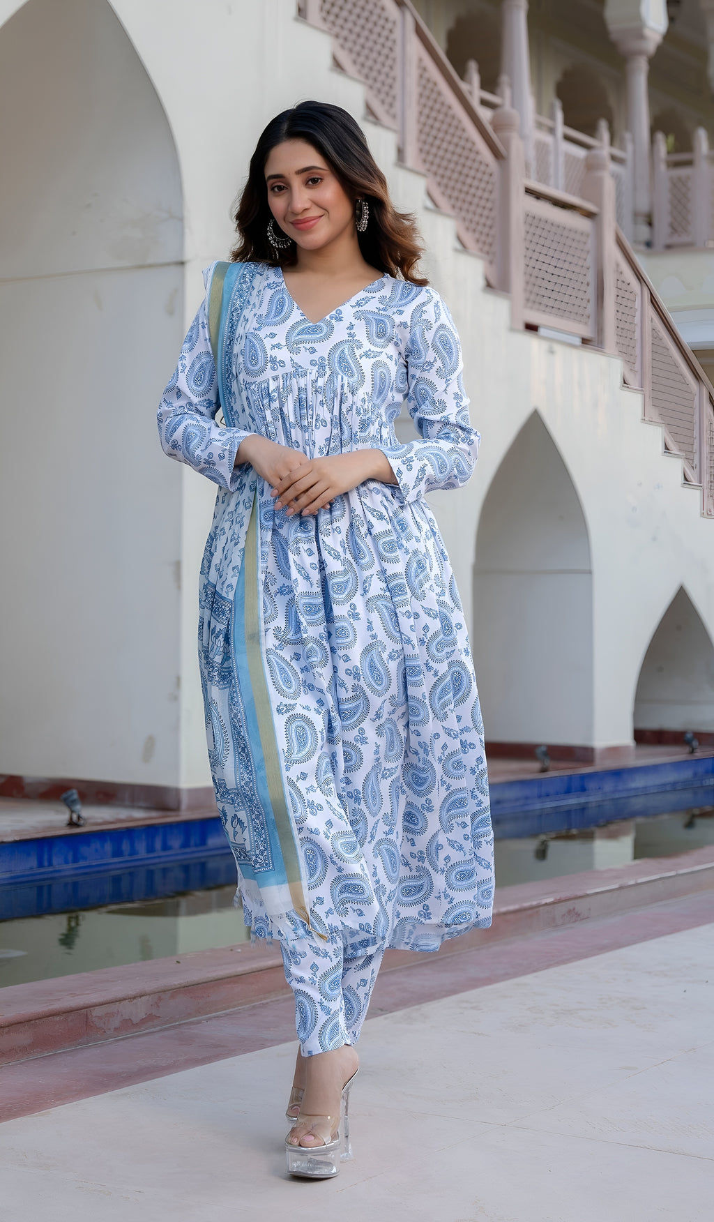 ✨ Trending Blue Anarkali Kurta Set