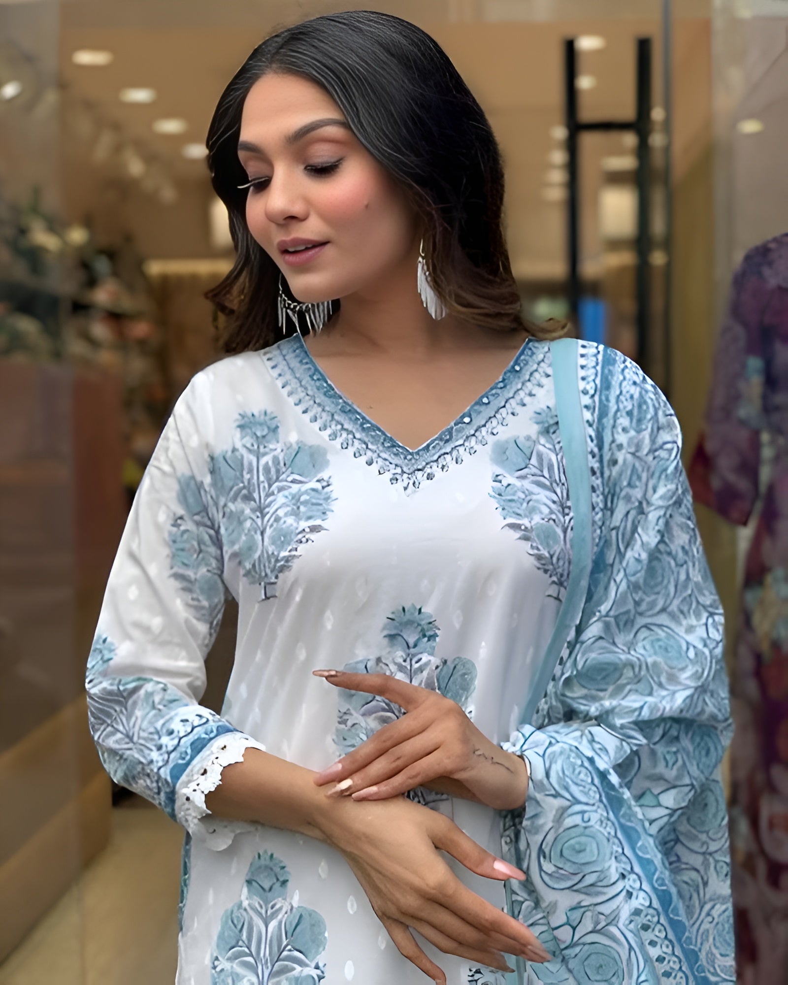 Women Printed Kurta and Pant Set with Dupatta | Ethnic Wear