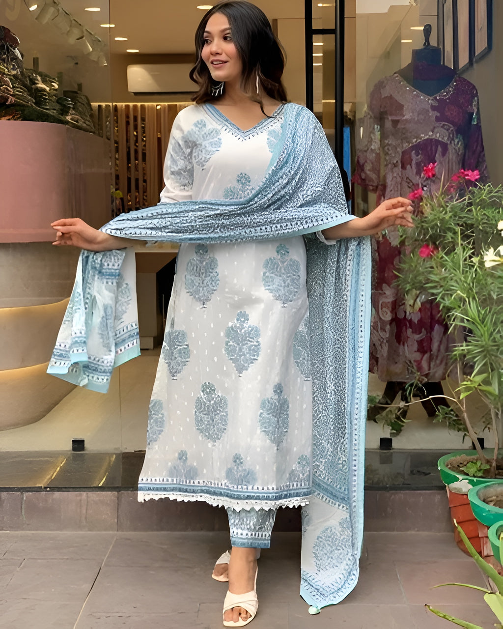 Women Printed Kurta and Pant Set with Dupatta | Ethnic Wear
