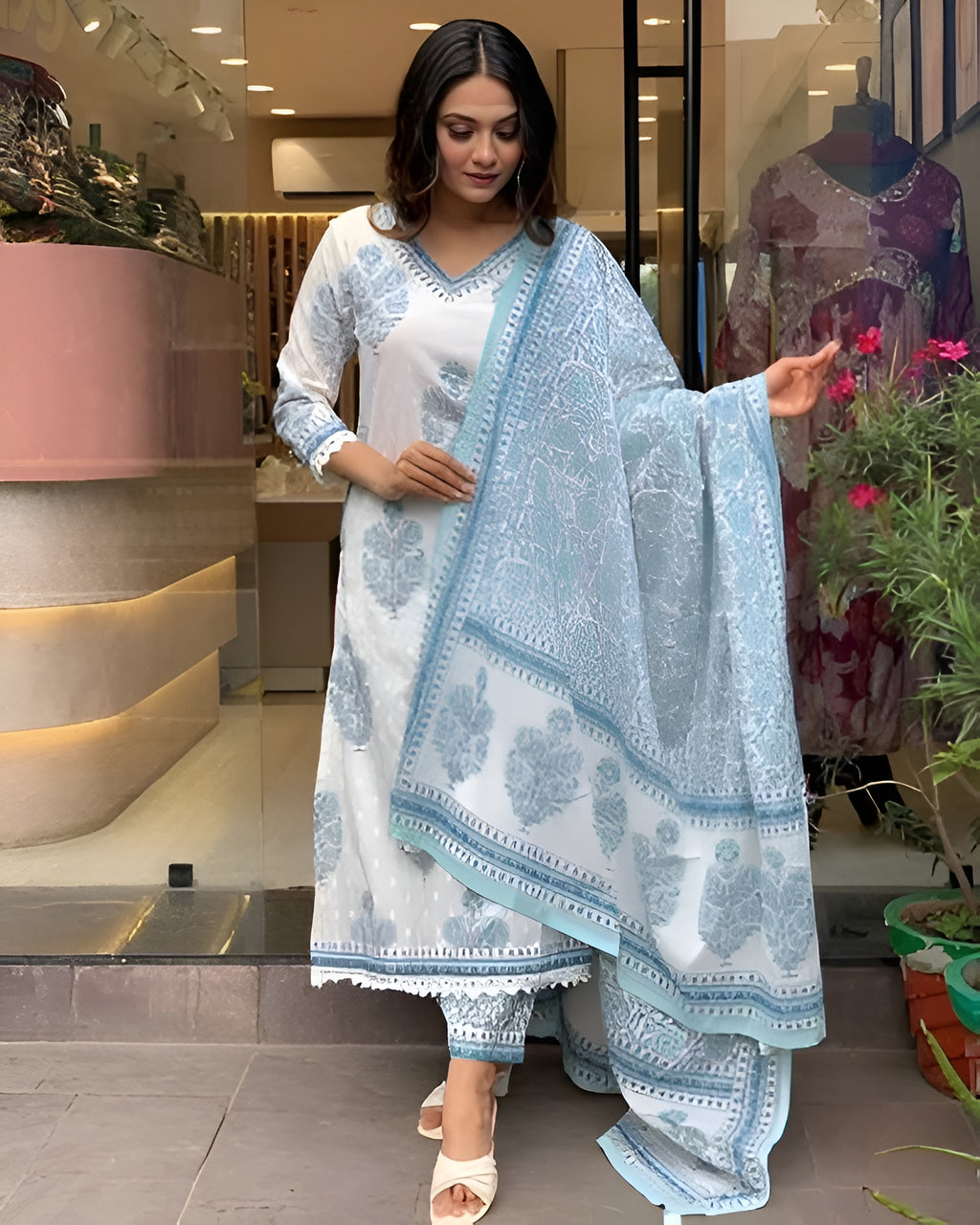 Women Printed Kurta and Pant Set with Dupatta | Ethnic Wear