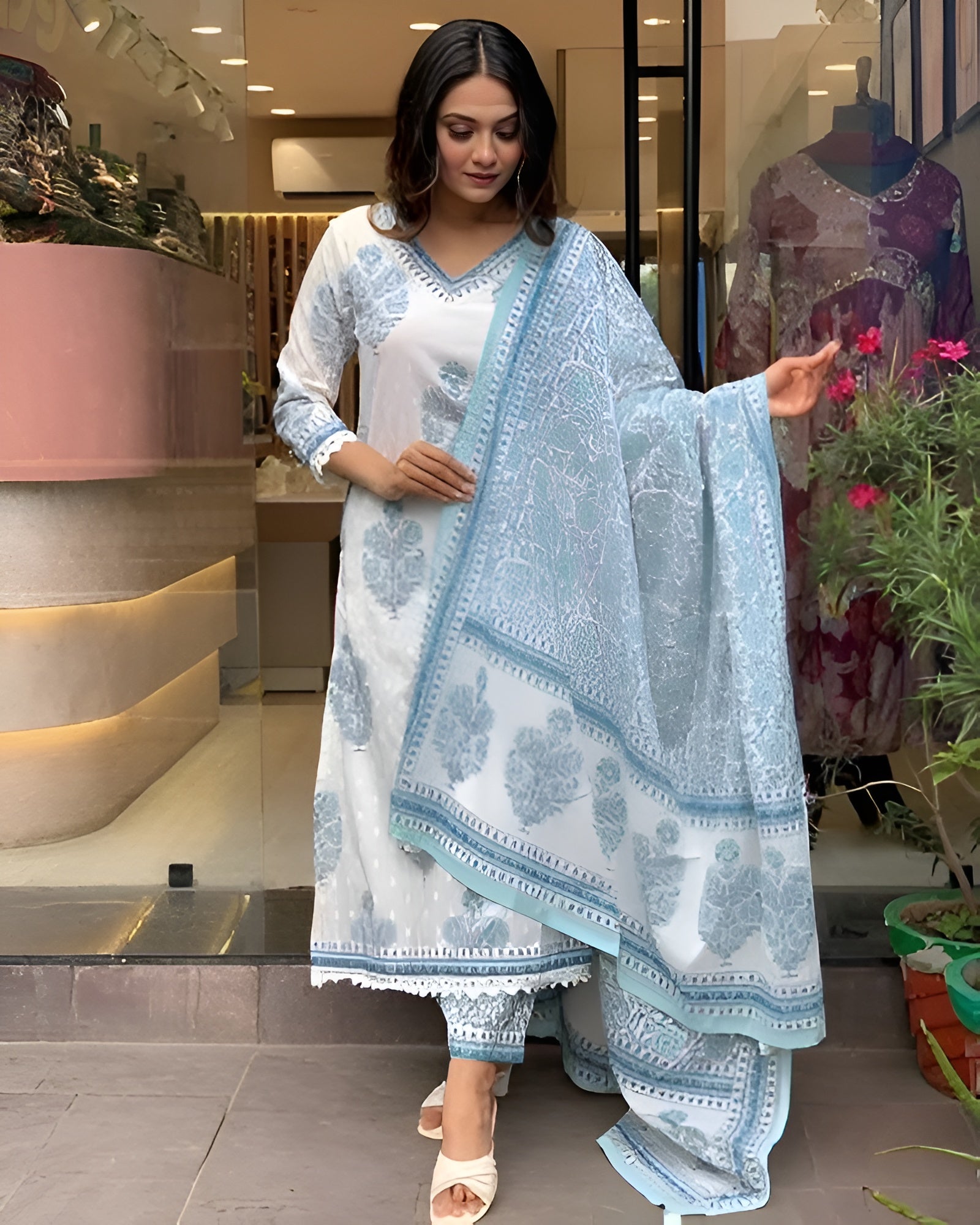 Women Printed Kurta and Pant Set with Dupatta | Ethnic Wear