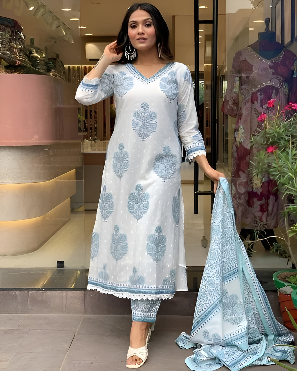 Women Printed Kurta and Pant Set with Dupatta | Ethnic Wear