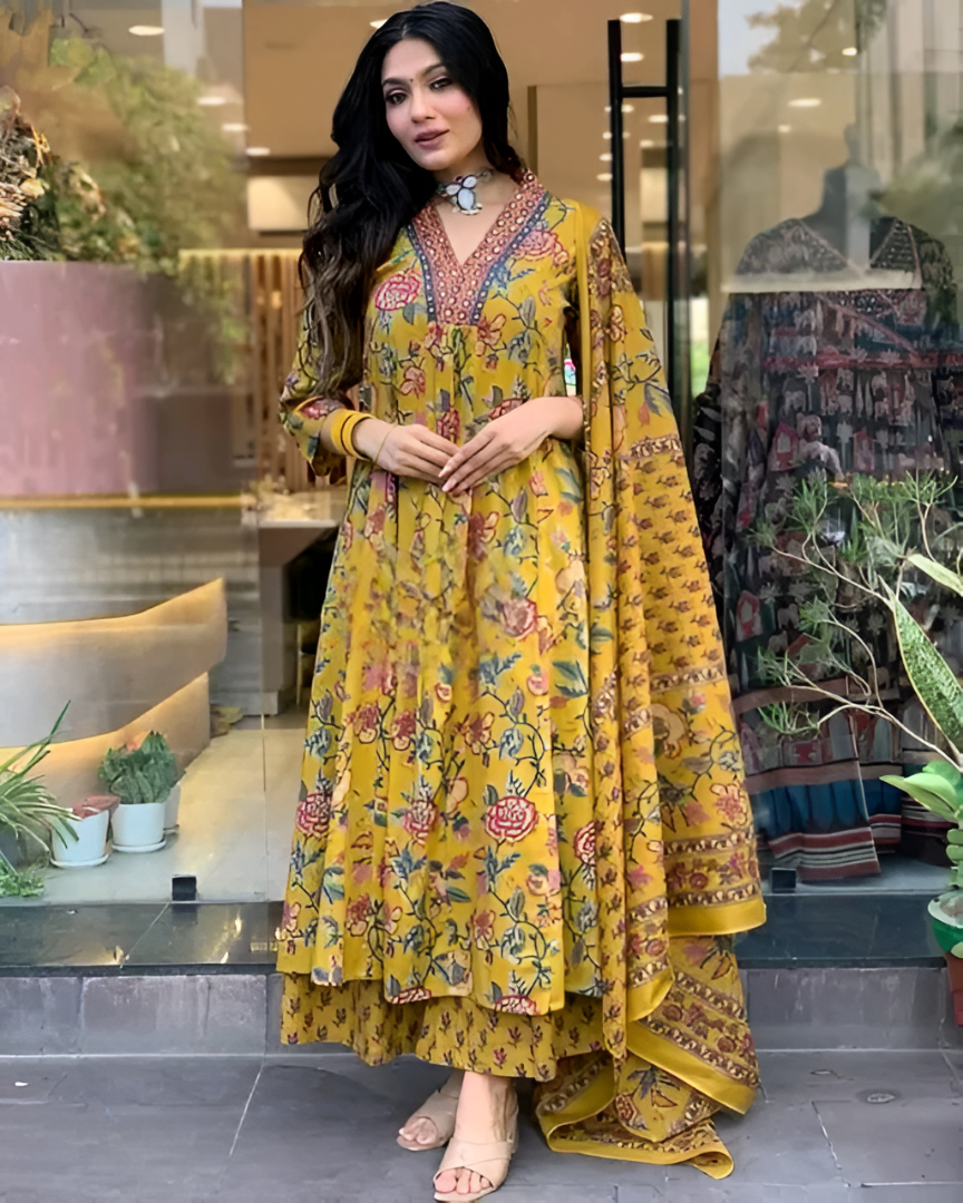 🌸 Floral Printed Kurta Set for Women – Stylish Ethnic Look