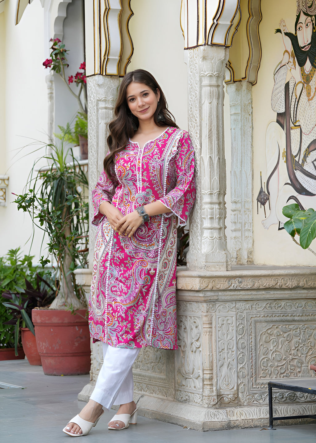 ✨  KHUHA Carry Printed Rayon Kurta – Elegant & Stylish