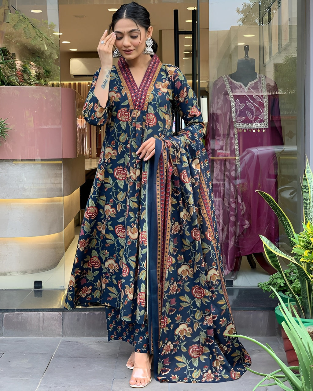 🌸 New Trendy Cotton Kurta Set With Dupatta for Women