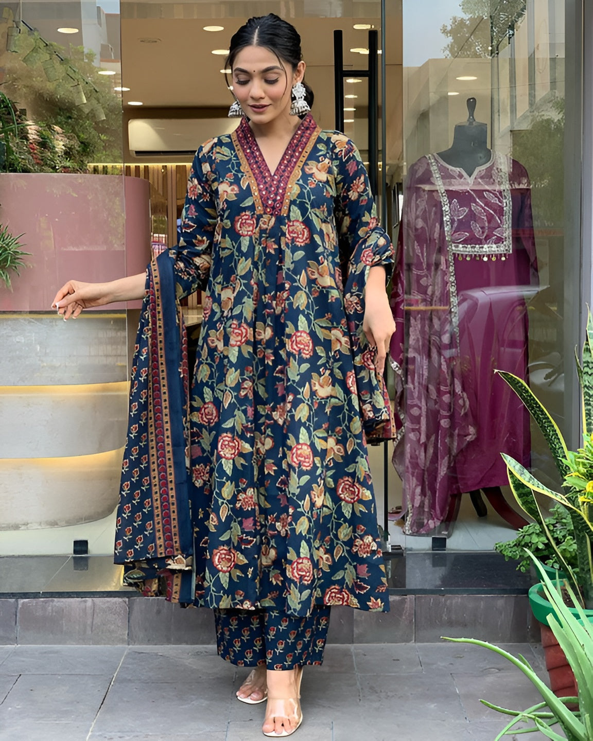 🌸 New Trendy Cotton Kurta Set With Dupatta for Women