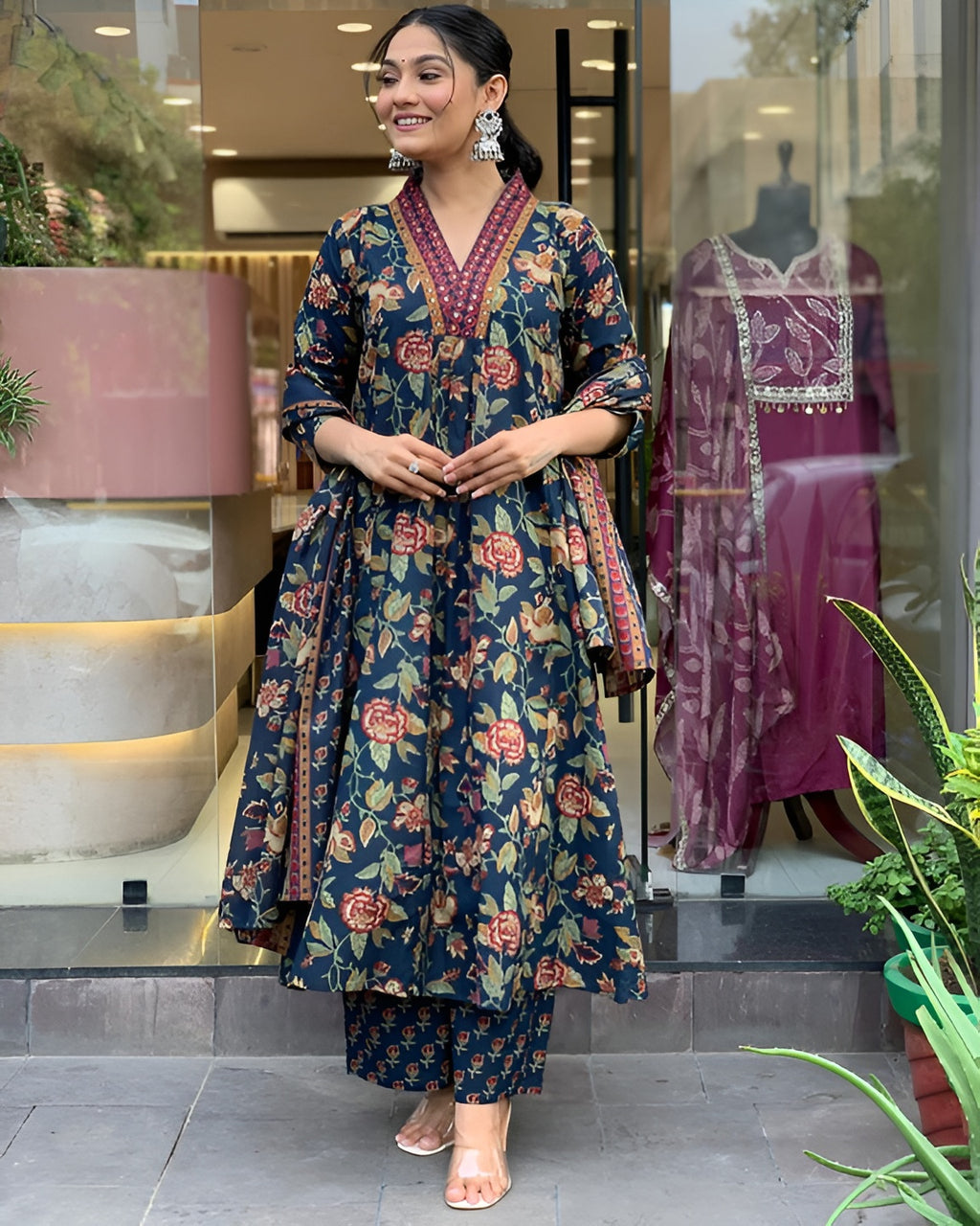 🌸 New Trendy Cotton Kurta Set With Dupatta for Women