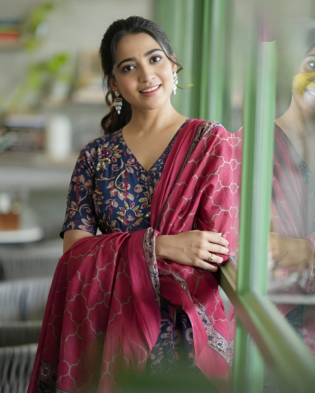 ✨ Women’s Printed Anarkali Kurta & Pant Set with Dupatta – Perfect for Festive & Wedding Wear